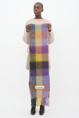Acne Studios Purple & Yellow Wool Checkered Scarf
