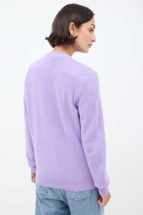 Acne Studios Purple Wool Face Logo Cardigan