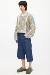Acne Studios Raw Denim Wide Leg Shorts