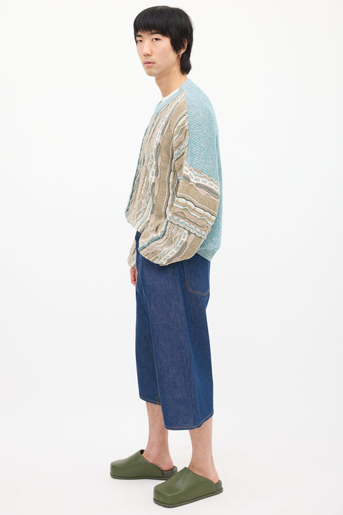 Acne Studios Raw Denim Wide Leg Shorts