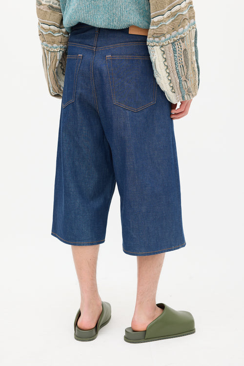 Acne Studios Raw Denim Wide Leg Shorts