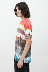 Acne Studios Red & Multicolour Watercolour T-Shirt