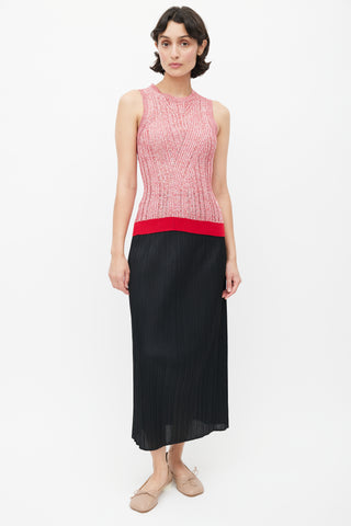 Acne Studios Red Ribbed Knit Top