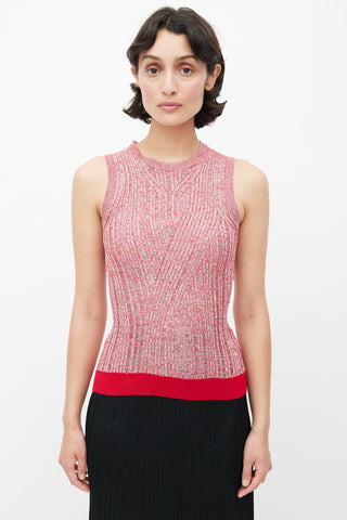 Acne Studios Red Ribbed Knit Top