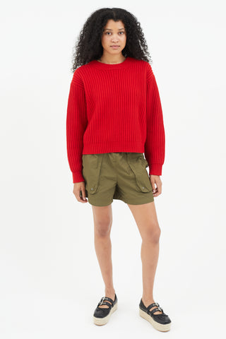 Acne Studios Red Ribbed Wool Sweater
