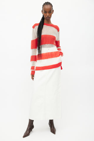 Acne Studios Red & White Striped Sweater