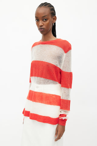 Acne Studios Red & White Striped Sweater