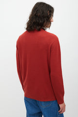 Acne Studios Red Wool Face Logo Cardigan