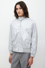 Acne Studios Silver Nylon Bomber Jacket