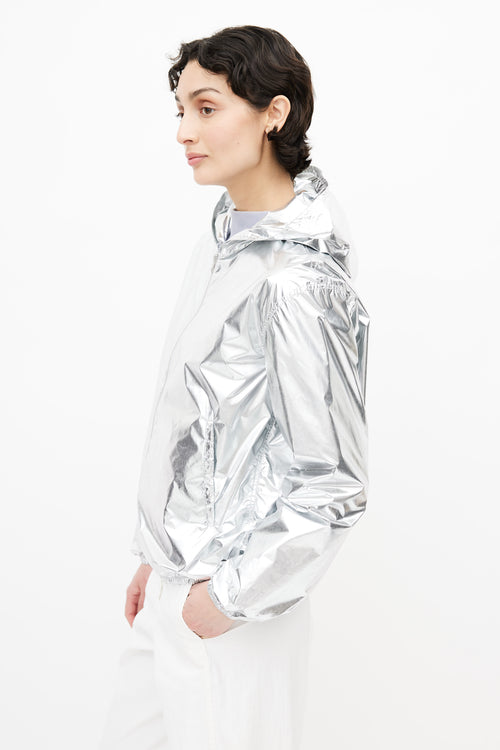 Acne Studios Silver Nylon Hooded Jacket