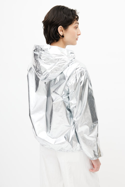 Acne Studios Silver Nylon Hooded Jacket