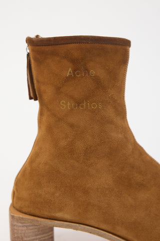 Acne Studios Suede Bertine Logo Boot