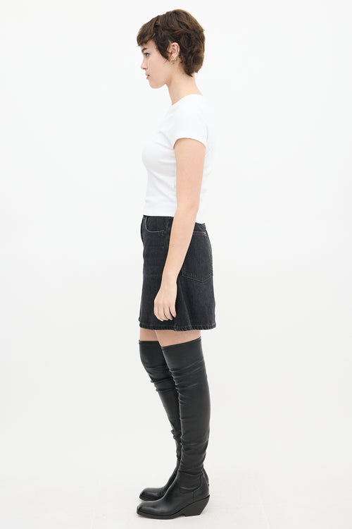 Acne Studios Washed Black Denim A-Line Mini Skirt