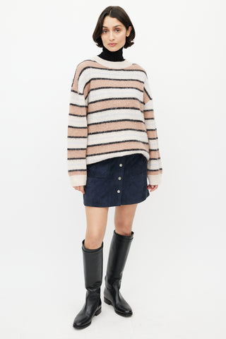 Acne Studios Cream & Multicolour Striped Knit Sweater