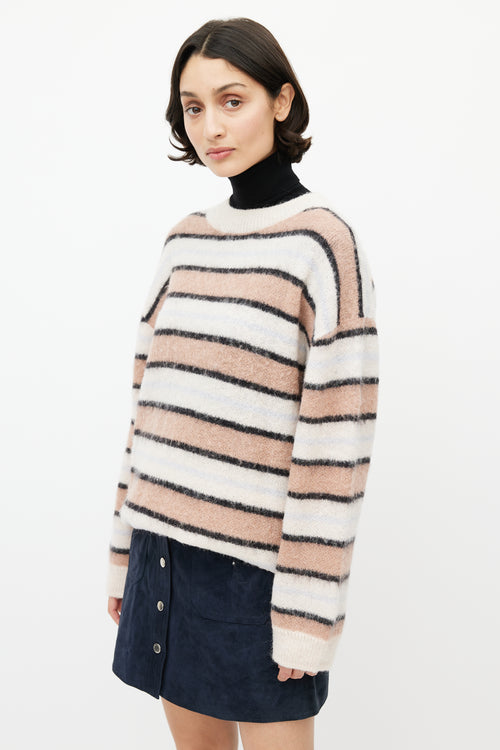 Acne Studios Cream & Multicolour Striped Knit Sweater