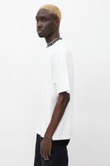 Acne Studios White & Black Logo Neck T-shirt