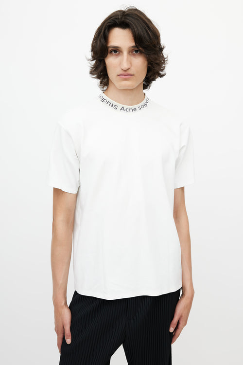 Acne Studios White & Black Logo T-Shirt