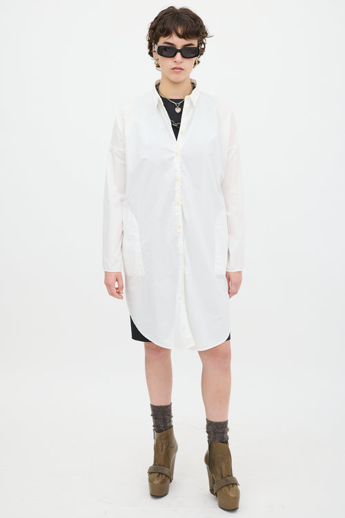 Acne Studios White Cotton Lash Tech Pop Shirt Dress