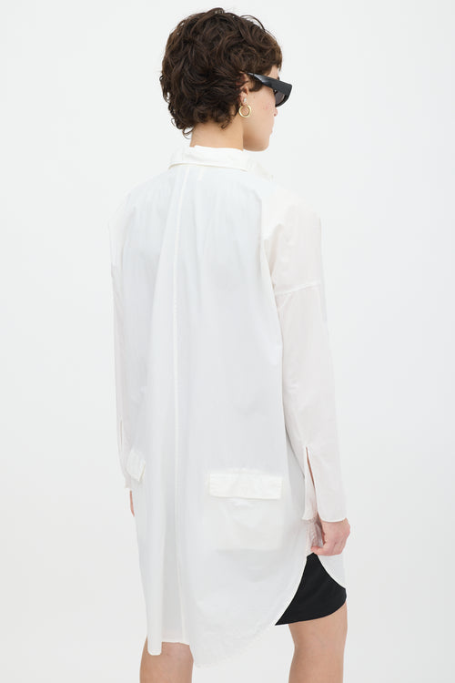 Acne Studios White Cotton Lash Tech Pop Shirt Dress