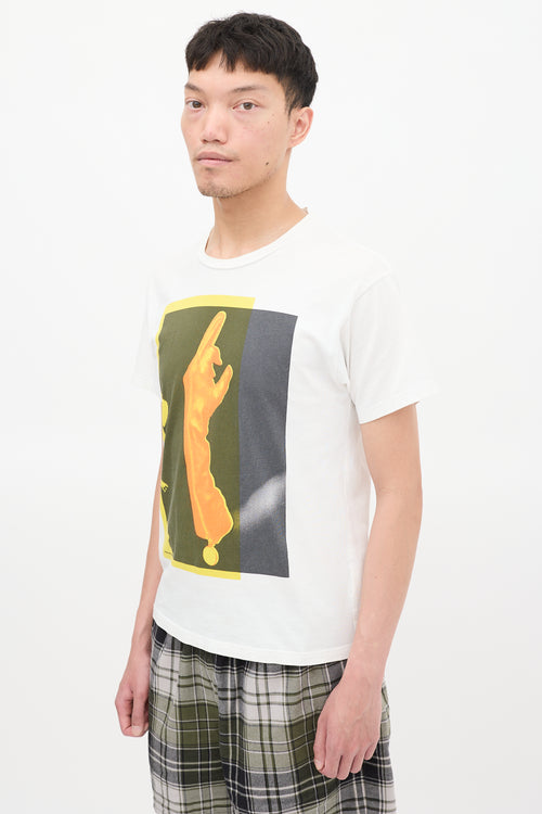 Acne Studios White & Multicolour Glove Graphic T-Shirt