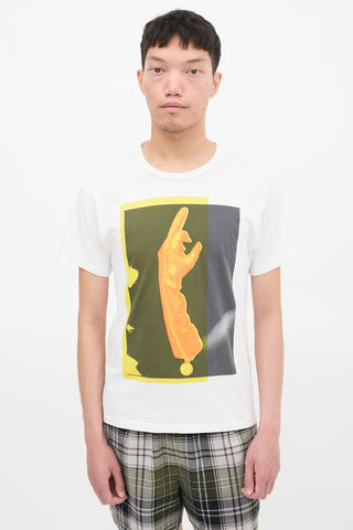 Acne Studios White & Multicolour Glove Graphic T-Shirt