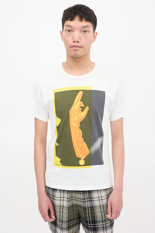 Acne Studios White & Multicolour Glove Graphic T-Shirt