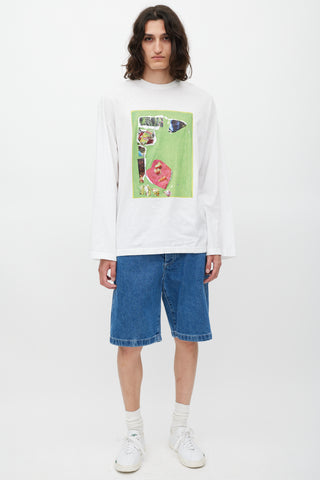 Acne Studios White & Multicolour Graphic Top