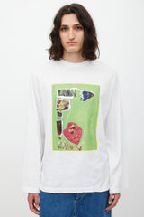 Acne Studios White & Multicolour Graphic Top
