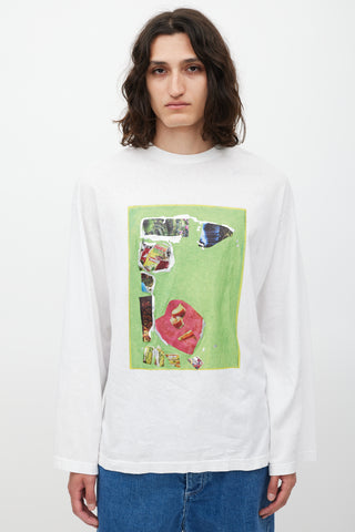 Acne Studios White & Multicolour Graphic Top