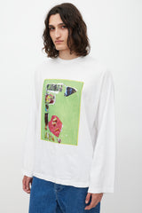 Acne Studios White & Multicolour Graphic Top