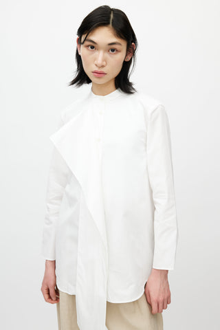 Acne Studios White Poplin Scarf Shirt