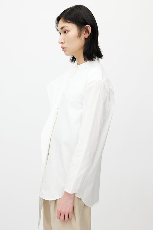 Acne Studios White Poplin Scarf Shirt