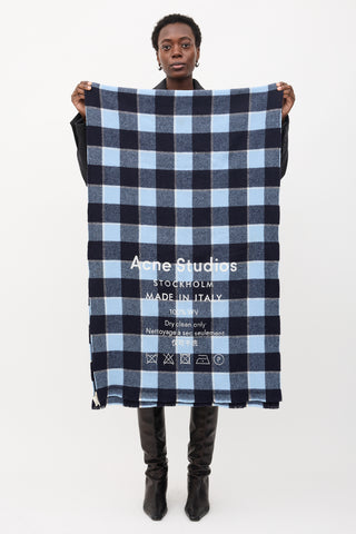 Acne Studios Wool Check Logo Scarf