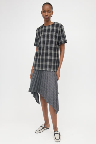 Acne Studios Wool Pleated Striped Skirt