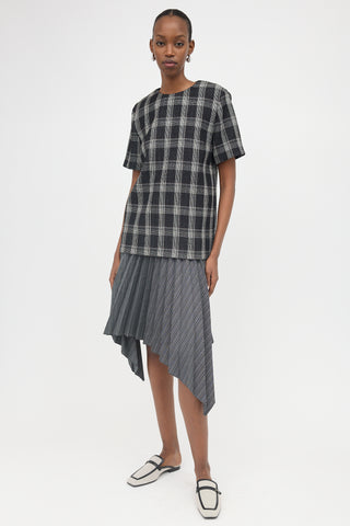 Acne Studios Wool Pleated Striped Skirt