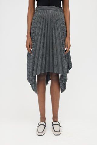 Acne Studios Wool Pleated Striped Skirt