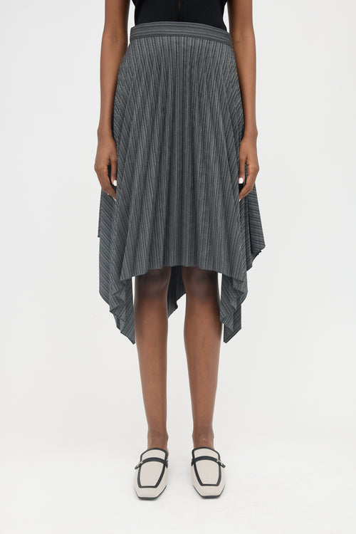 Acne Studios Wool Pleated Striped Skirt
