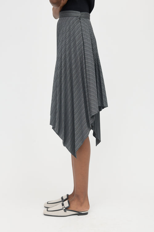 Acne Studios Wool Pleated Striped Skirt