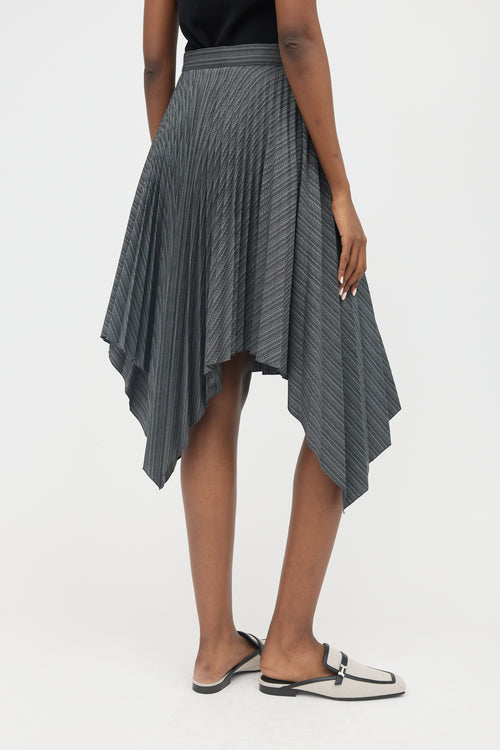 Acne Studios Wool Pleated Striped Skirt