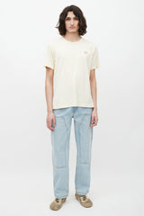 Acne Studios Yellow & Pink Face Logo T-Shirt