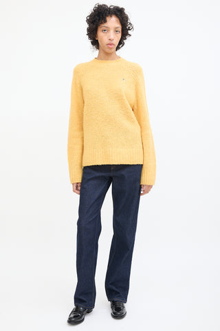 Acne Studios Yellow Wool Embroidered Logo Sweater