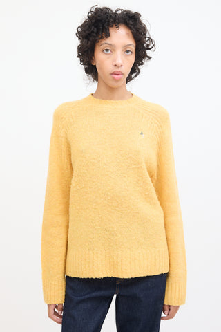 Acne Studios Yellow Wool Embroidered Logo Sweater