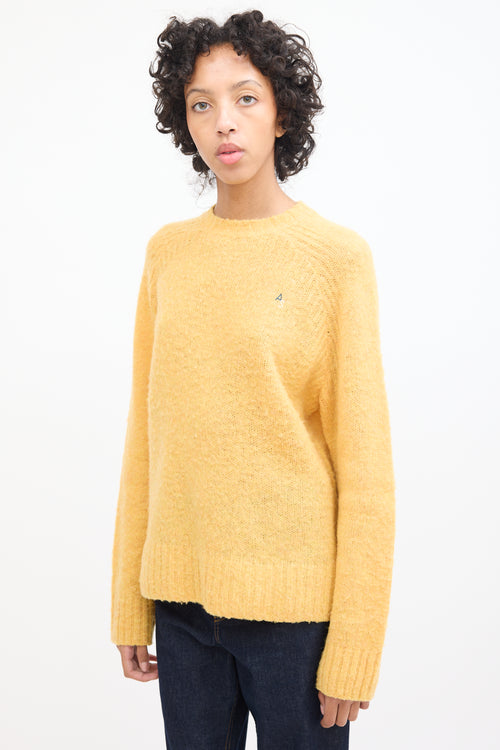 Acne Studios Yellow Wool Embroidered Logo Sweater