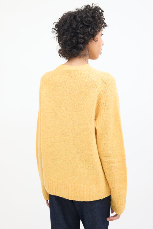 Acne Studios Yellow Wool Embroidered Logo Sweater