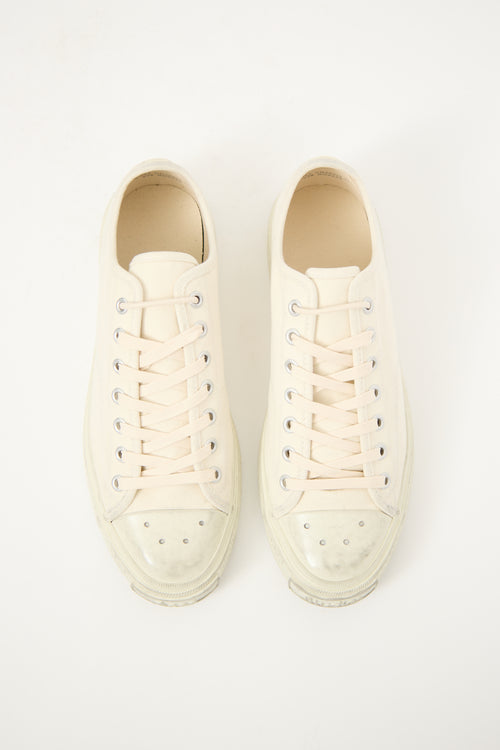 Acne Studios Cream Canvas Low Top Sneaker