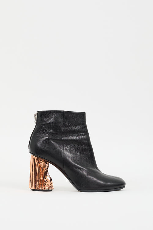 Acne Studios Black & Bronze Leather Ora Boot