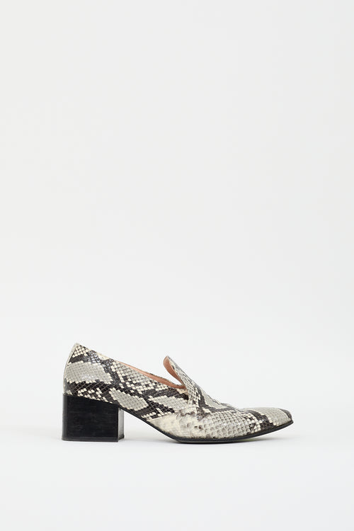 Acne Studios Black & Grey Embossed Leather Brigitta Loafer