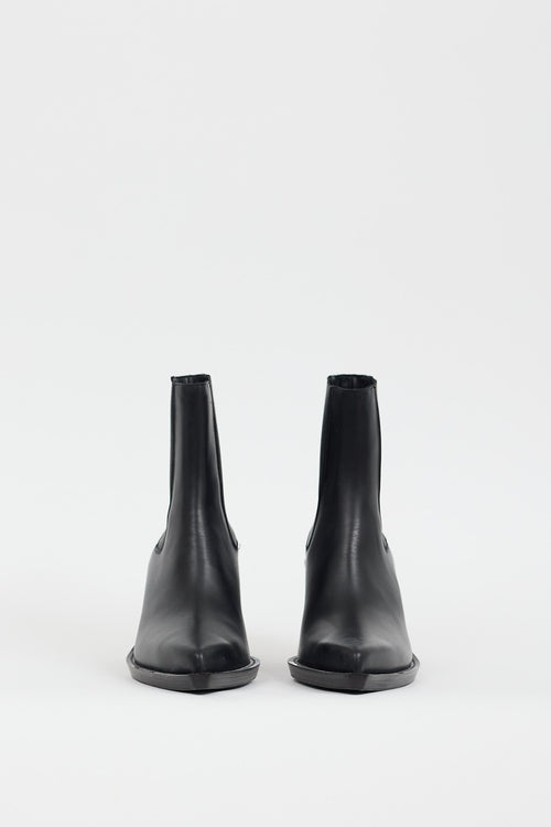 Acne Studios Black Leather Angled Heel Chelsea Boot