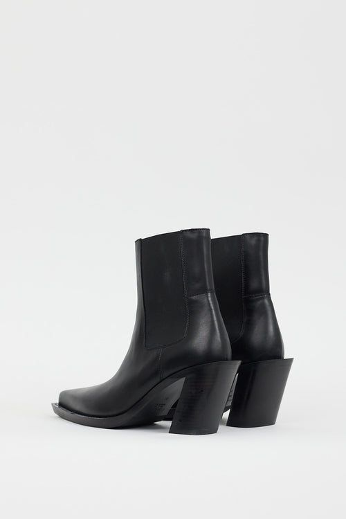 Acne Studios Black Leather Angled Heel Chelsea Boot