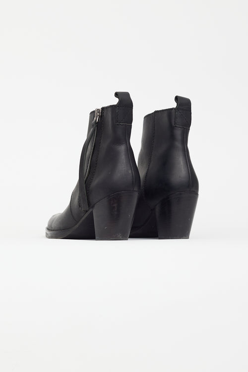 Acne Studios Black Leather Ankle Boot